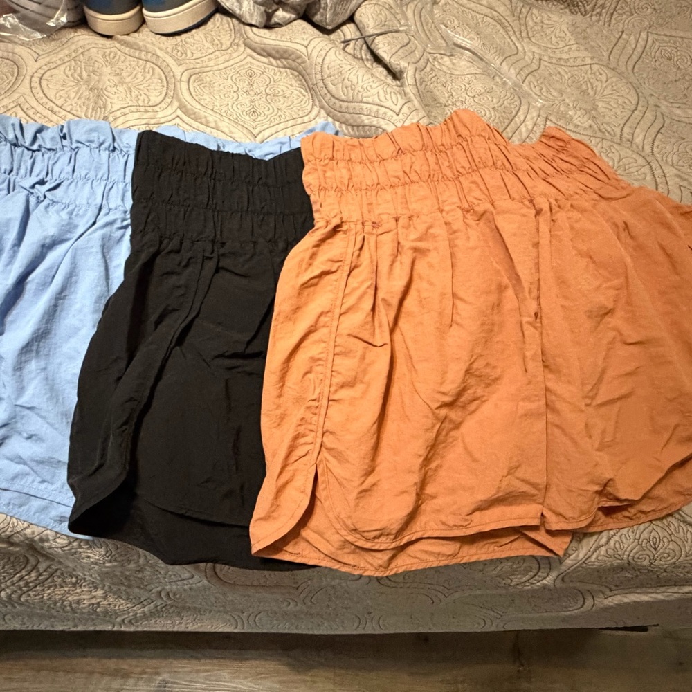 Zenana Outfitters 3-Pack Smocked Waist Skirts - Light Blue, Black, Rust